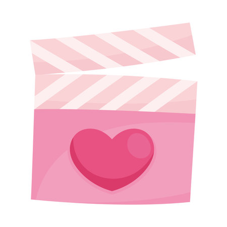 heart love in clapperboardのイラスト素材
