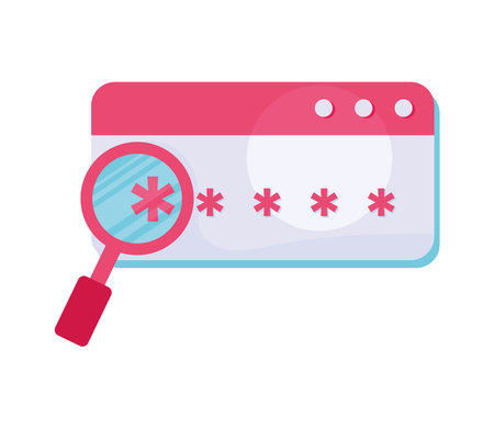 password with magnifying glassのイラスト素材