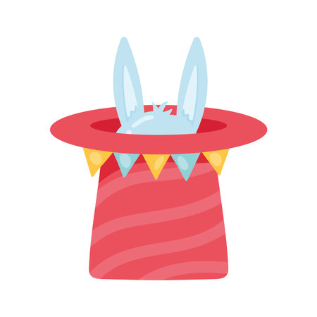 wizard hat with rabbit earsのイラスト素材