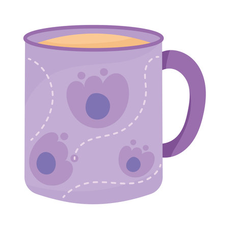 purple ceramic cupのイラスト素材