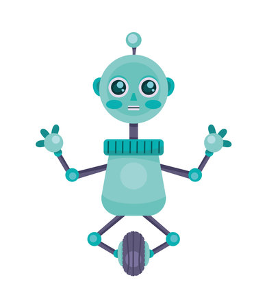 robot with wheelのイラスト素材