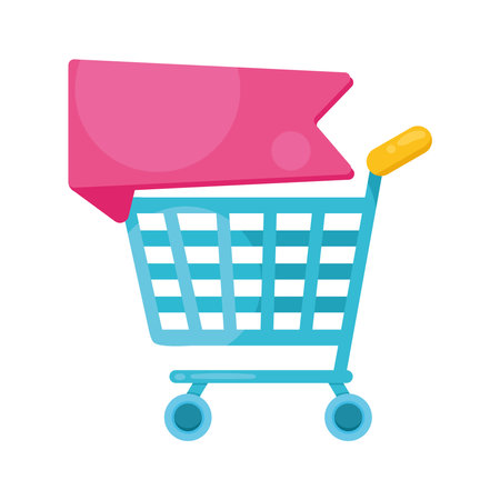 sale label with shopping cartのイラスト素材