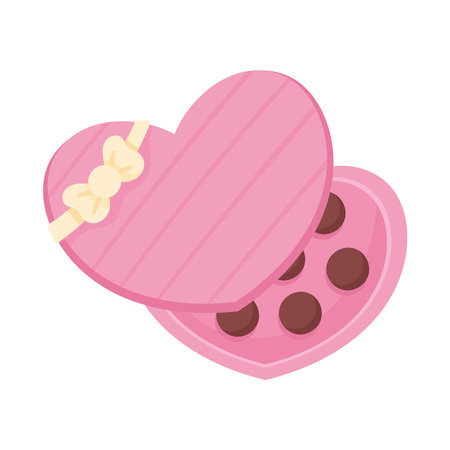 chocolates in heart boxのイラスト素材