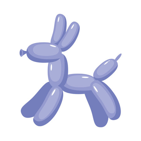 dog purple animal balloonのイラスト素材
