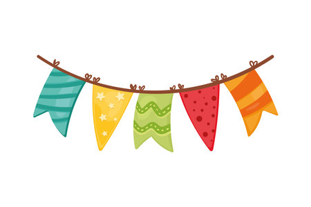 party garlands hangingのイラスト素材