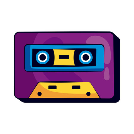 purple cassette retro styleのイラスト素材