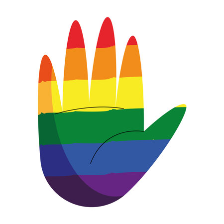 lgbtq flag in handのイラスト素材