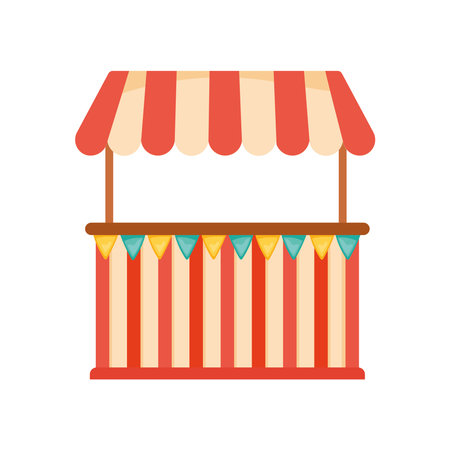 carnival kiosk with garlandsのイラスト素材