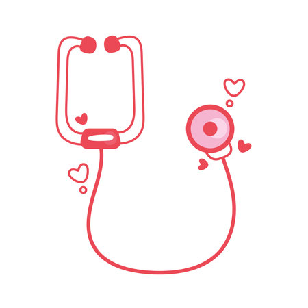red stethoscope toolのイラスト素材