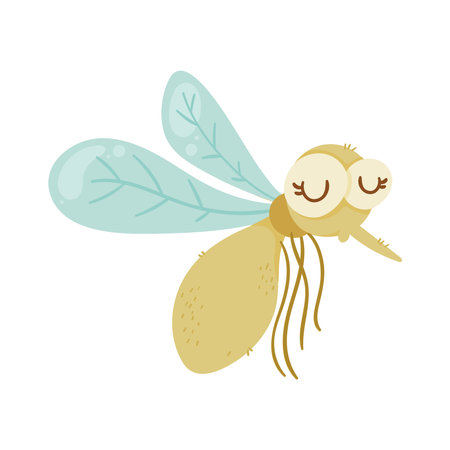 cute mosquito insect flyingのイラスト素材