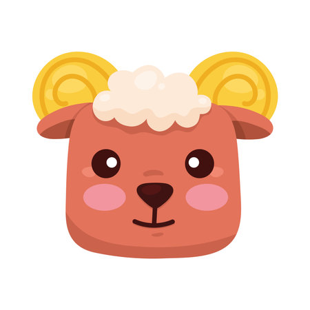 lamb farm animal headのイラスト素材