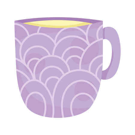 lilac ceramic cupのイラスト素材