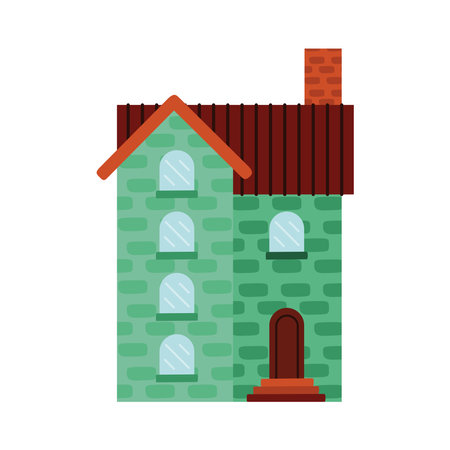 green building facade placeのイラスト素材