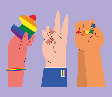 three diversity and inclusion iconsのイラスト素材