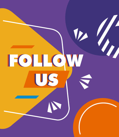 follow us letteringのイラスト素材
