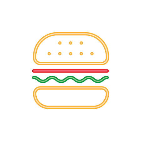 hamburger neon light styleのイラスト素材