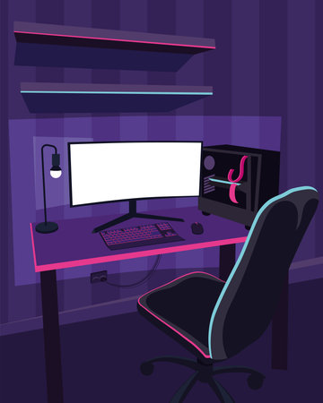 gamer room entertainmentのイラスト素材