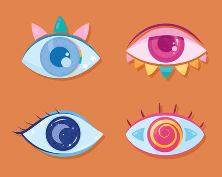 four eyes human iconsのイラスト素材