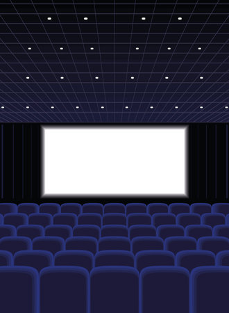 cinema auditorium with blue chairsのイラスト素材