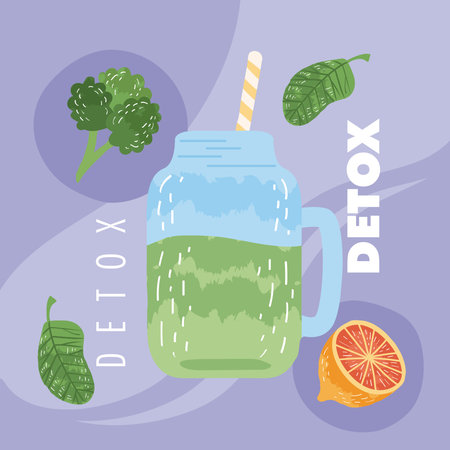 detox lettering cardのイラスト素材