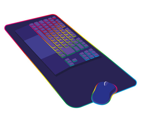 gamer keyboard and mouse in padのイラスト素材