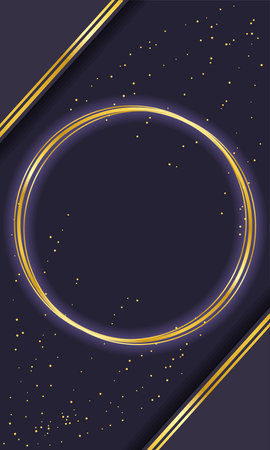 circular golden frameのイラスト素材