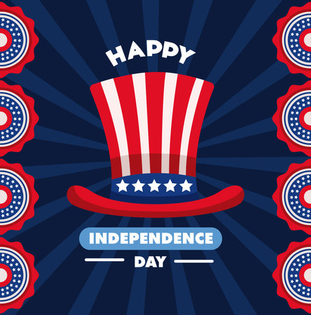Usa independence day lettering posterのイラスト素材