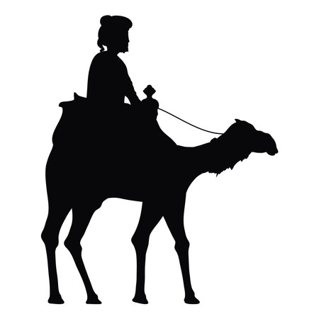 wise men melchior in camelのイラスト素材