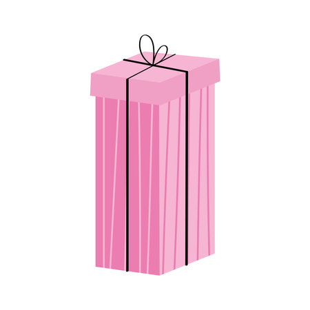 pink gift box presentのイラスト素材