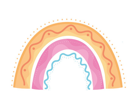 rainbow fairytale with wavesのイラスト素材