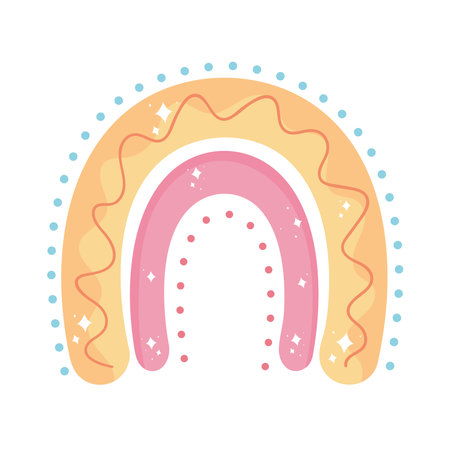 rainbow fairytale with stitchingのイラスト素材
