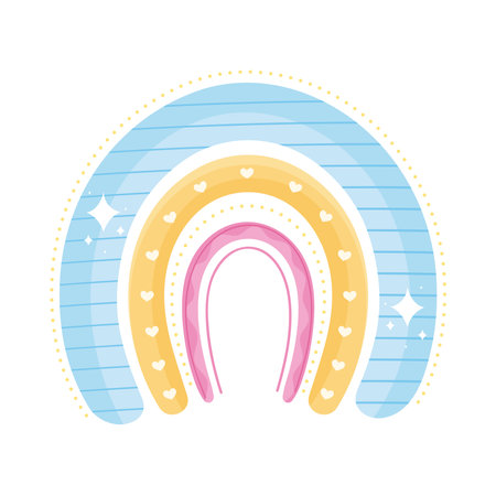 rainbow fairytale with heartsのイラスト素材