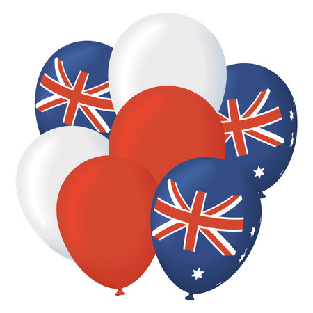 Australian flag in balloons heliumのイラスト素材