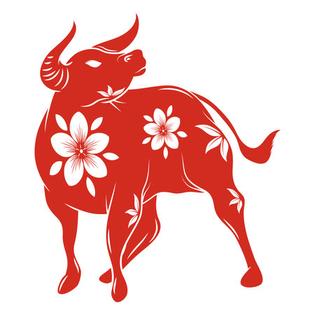 bull chinese zodiac animalのイラスト素材