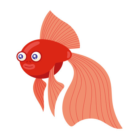 red exotic ballerina fishのイラスト素材