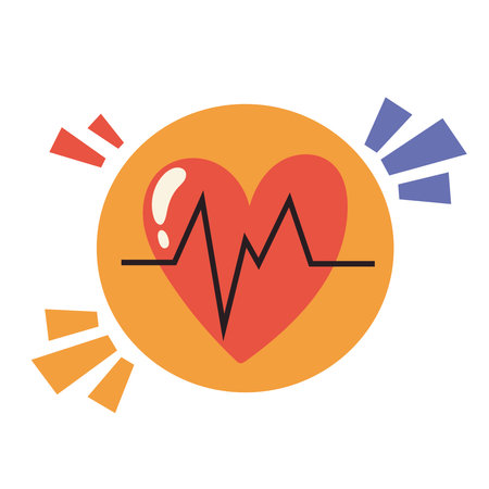 heart cardio with heartbeatのイラスト素材