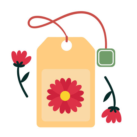 floral tea bagのイラスト素材