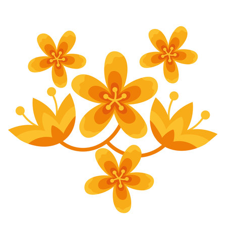 chinese golden treeのイラスト素材