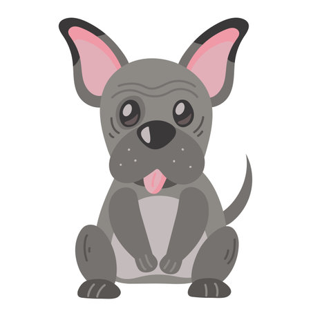 cute gray dogのイラスト素材