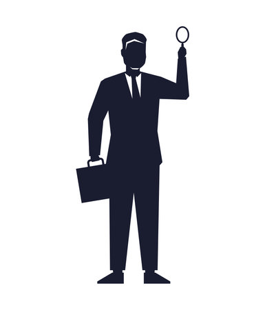 businessman with magnifying glassのイラスト素材