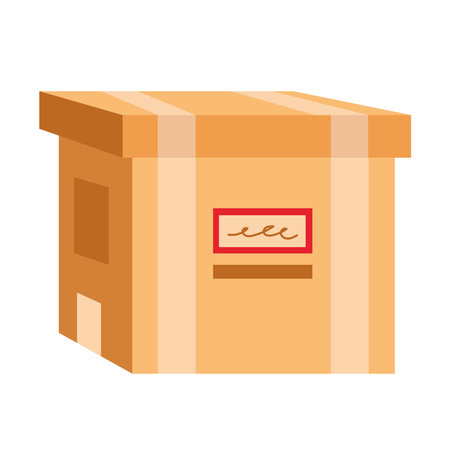 delivery box carton packingのイラスト素材