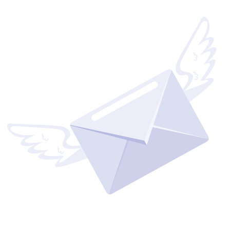 envelope email with wingsのイラスト素材