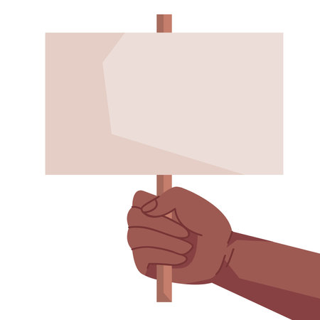 hand lifting banner protestのイラスト素材