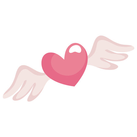 pink heart love flyingのイラスト素材