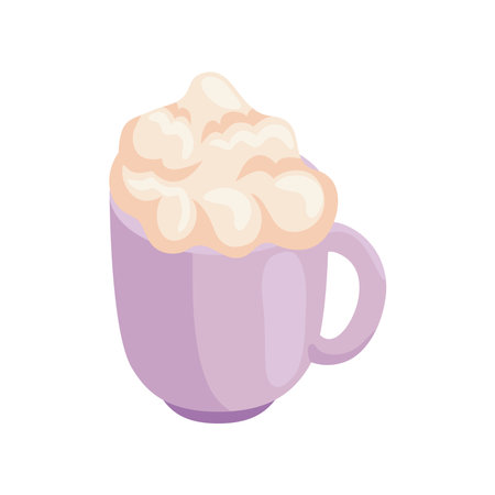 pink coffee cup with foamのイラスト素材