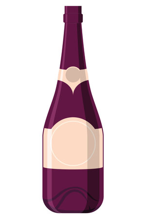 purple wine drink bottleのイラスト素材