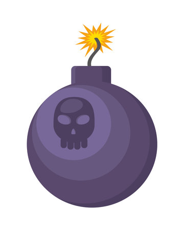 bomb explosive with skullのイラスト素材
