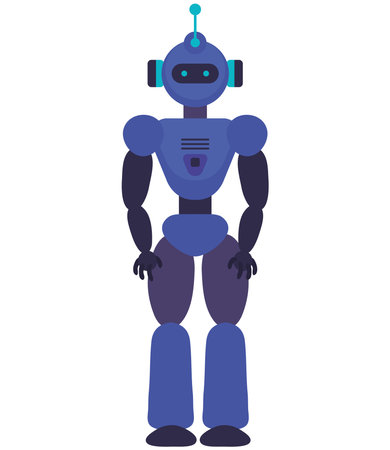 blue ai robot futuristicのイラスト素材