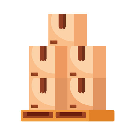 delivery boxes in palletのイラスト素材