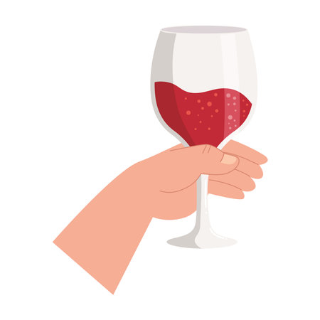 hand with wine cupのイラスト素材